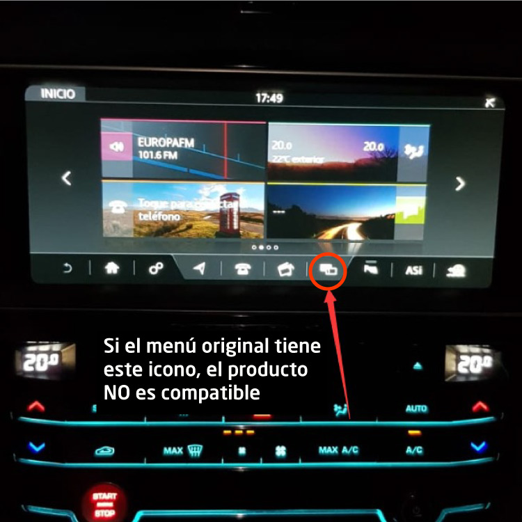 Interfaz Cámaras Visión y Vídeo Auxiliar LandRover/Jaguar iNTouchControl 8" y Pro 10,2" (2015-2019)