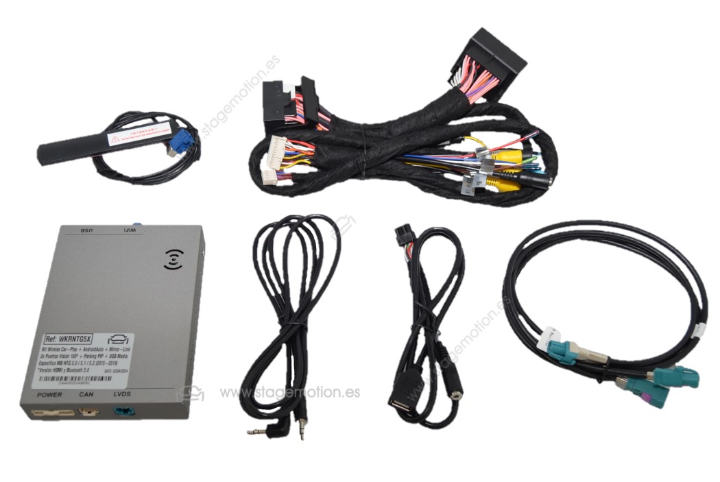 Kit MB NTG 5.0 / 5.1 / 5.2 (Audio20 7" y 8.4") Car-Play Wireless + Android Auto + Mirror-Link + USB-A2DP + Visión 180º AHD