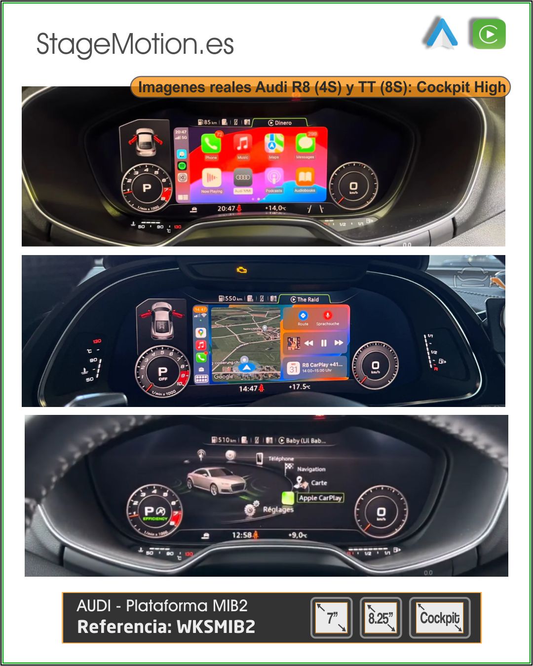 CarPlay® + Android Auto Original Audi (MIB2 2015-2021)
