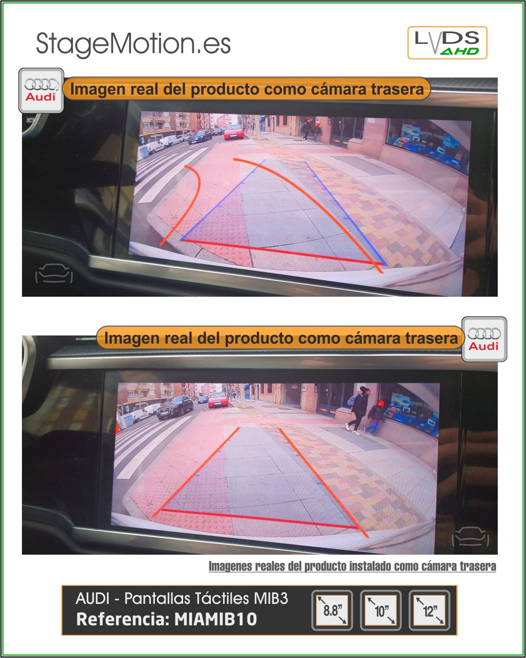 Interface AHD Cámaras/Vídeo AUX Audi MIB2P+MIB3 (2019>>) * Pantallas 8.8"/10,1"/12"