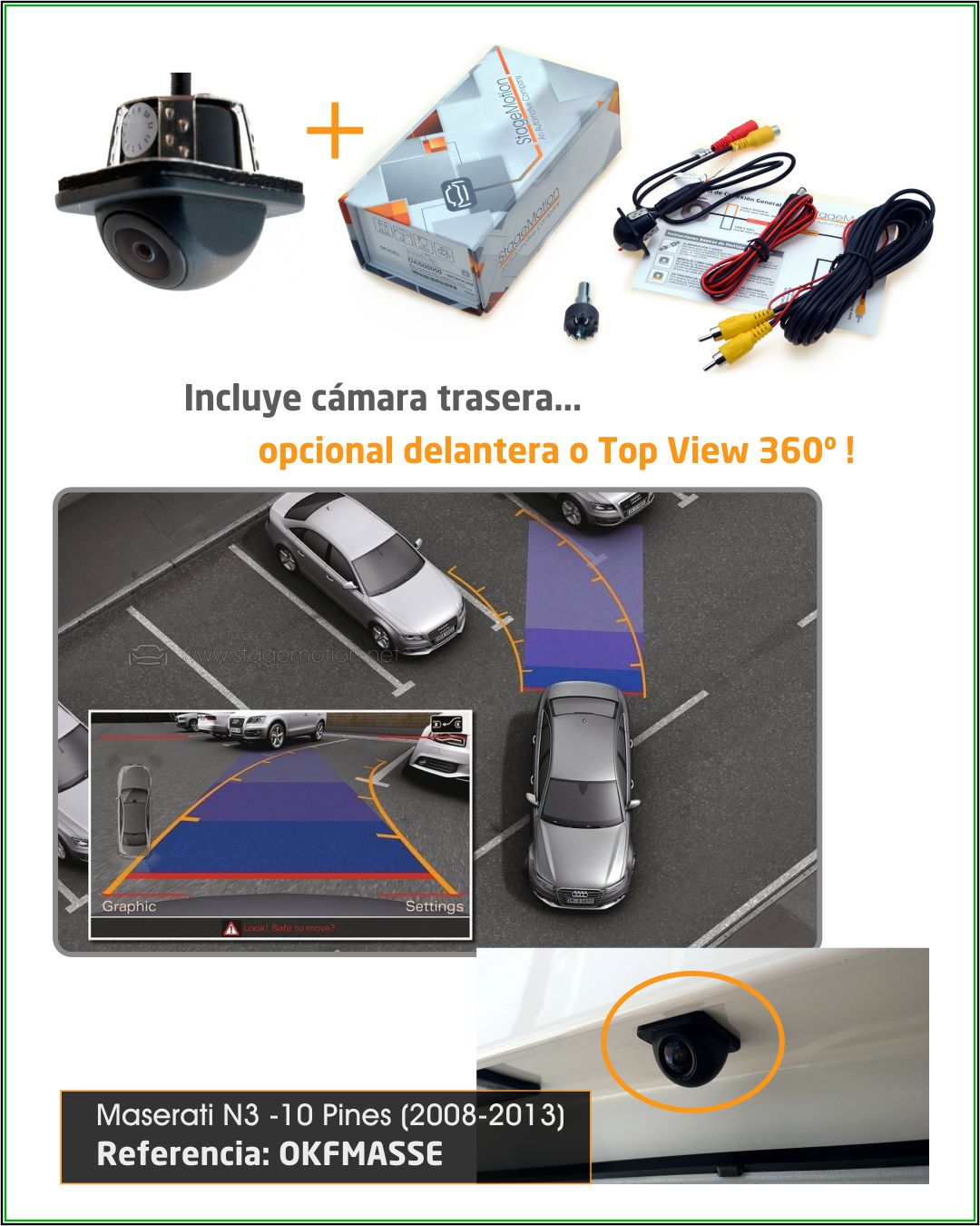 Kit RVC Integrado Maserati y Bentley Continental GT>>2010 (Blaukpunt 18 polos)