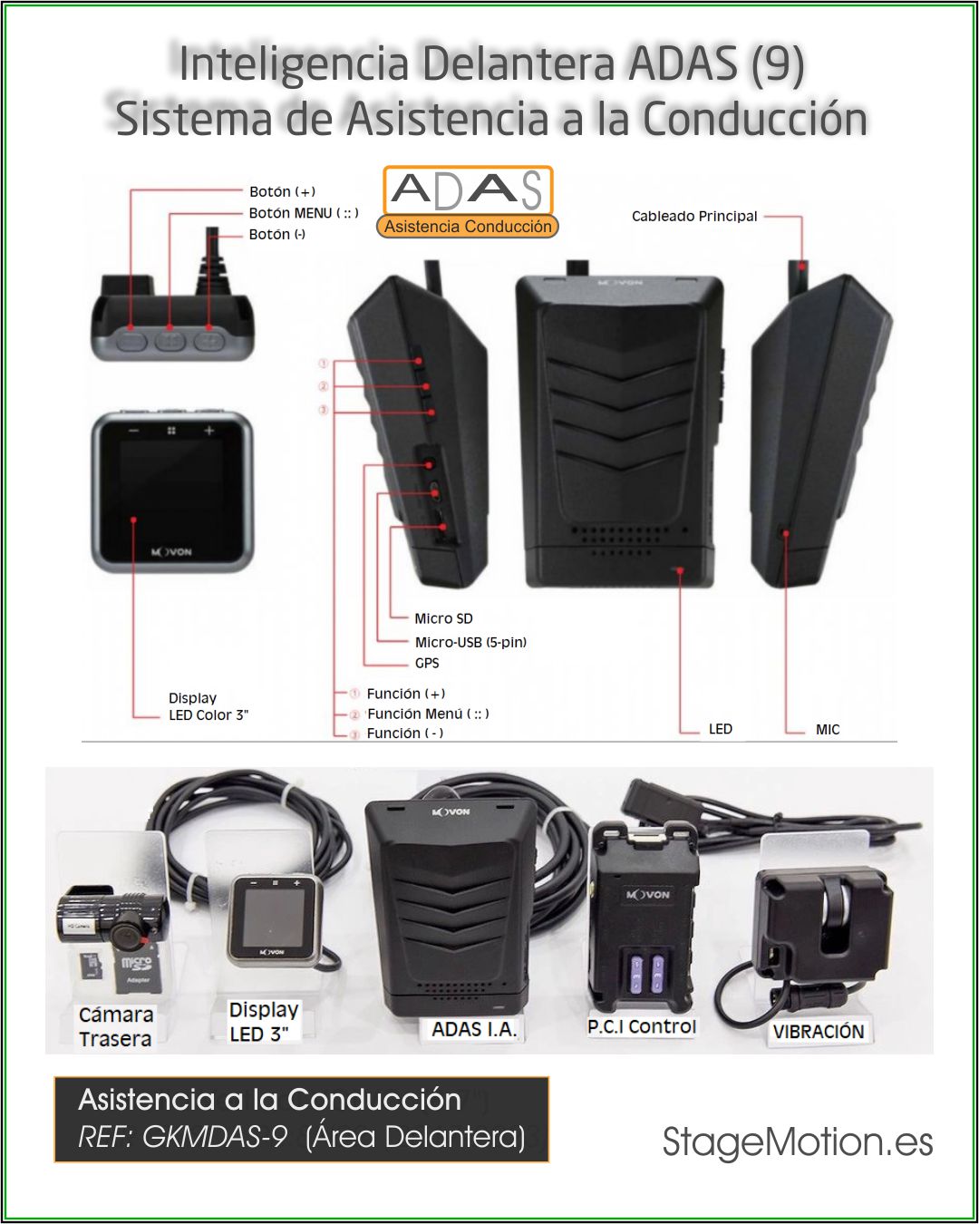 ADAS (9) Asistencia Inteligente Delantera