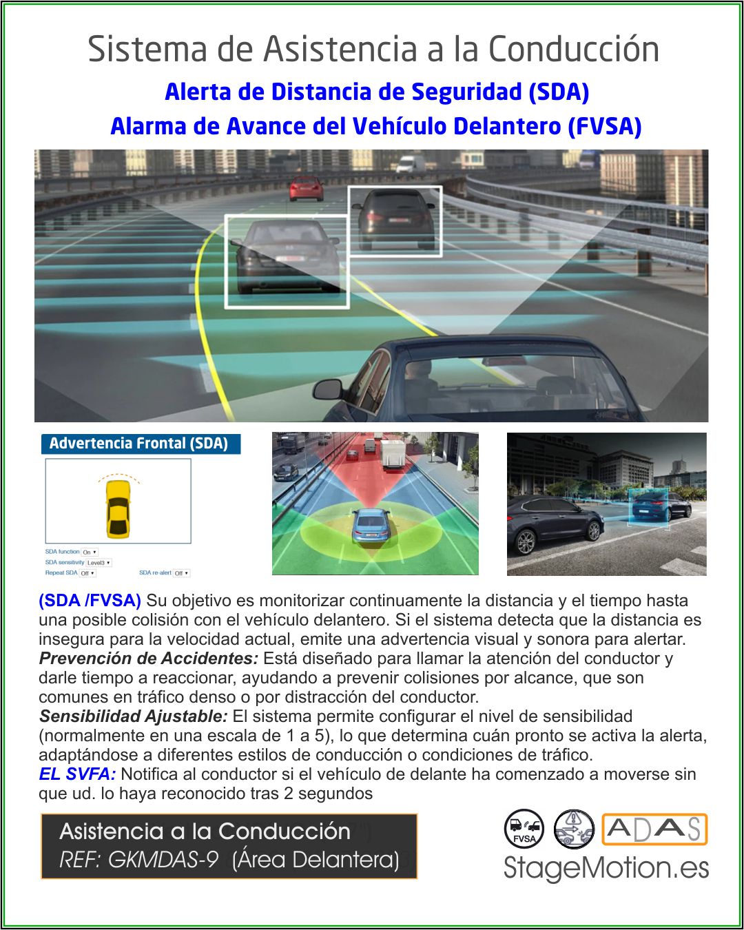 ADAS (9) Asistencia Inteligente Delantera (Industrial/Trailer/Vehículo)