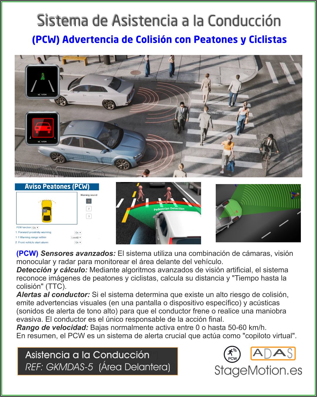 ADAS (5) Asistencia Inteligente Delantera (Vehículos)