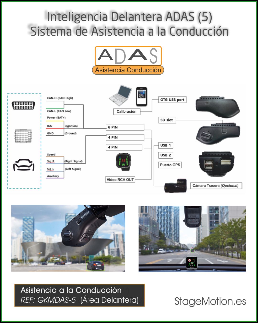 ADAS (5) Asistencia Inteligente Delantera (Vehículos)