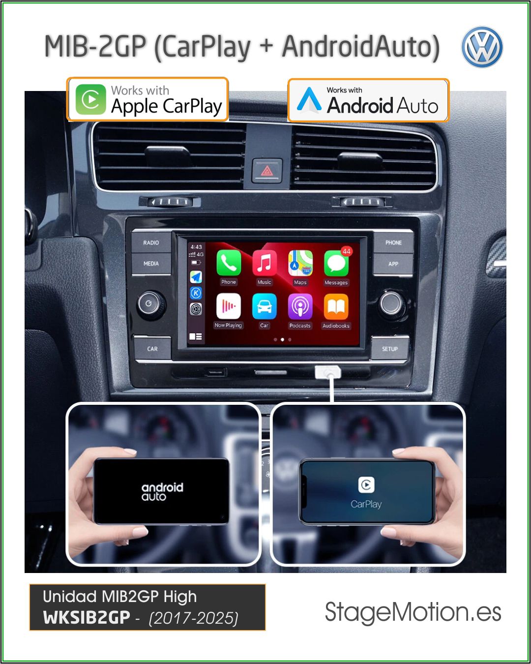 MIB2GP High (CarPlay + AndroidAuto + RVC + USB)