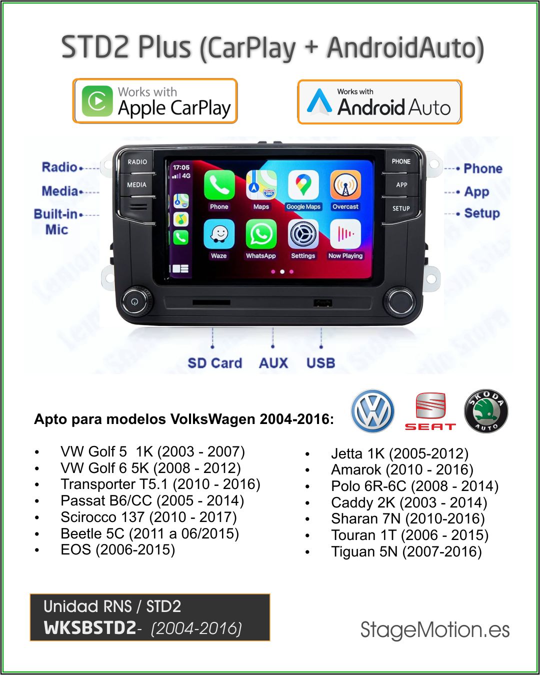 MIB-STD2 High (CarPlay + AndroidAuto + RVC + USB)
