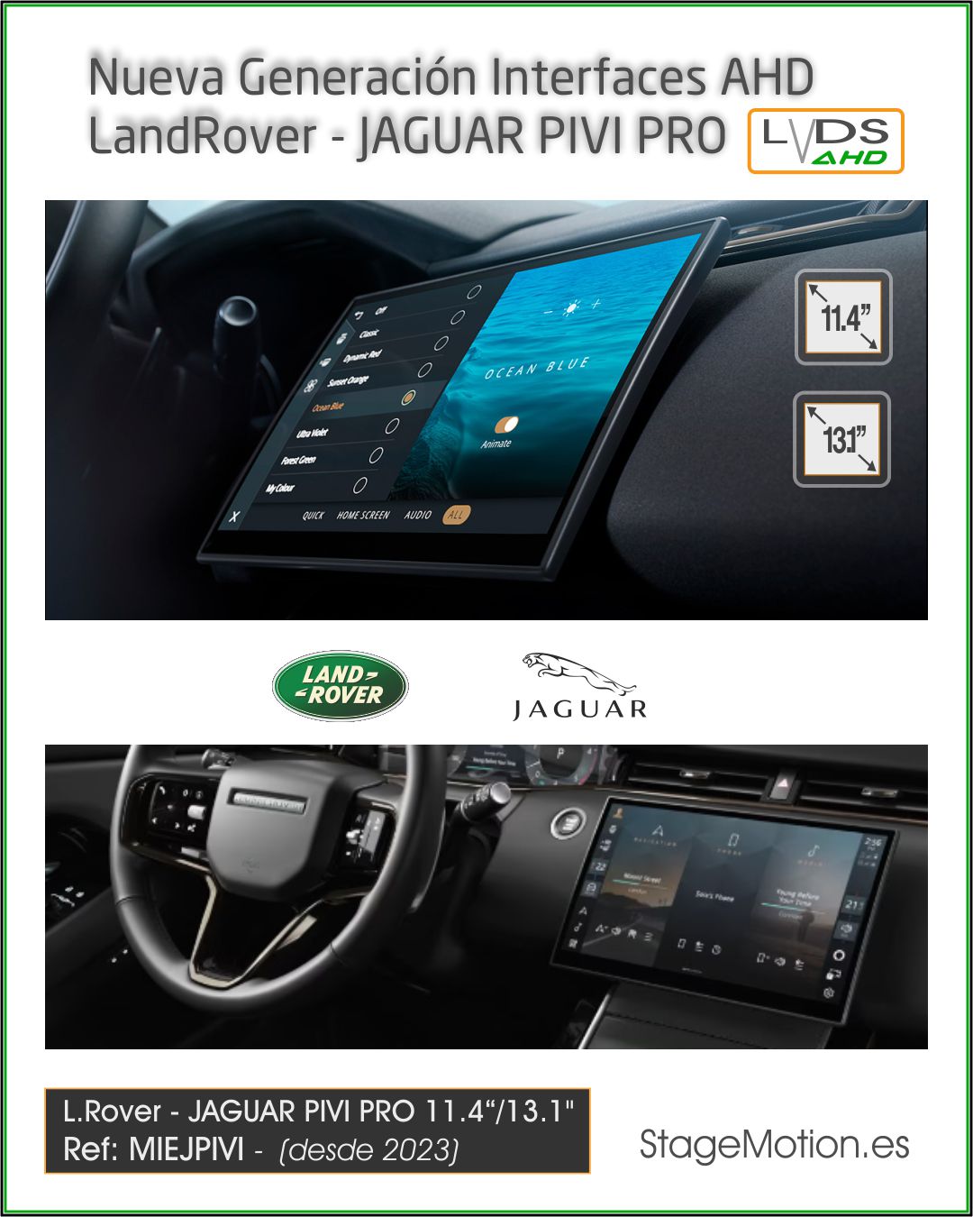 Interface AHD Cámaras/Vídeo PIVI PRO 11,4"/ 13,1" LandRover/Jaguar PIVI PRO 2023>>