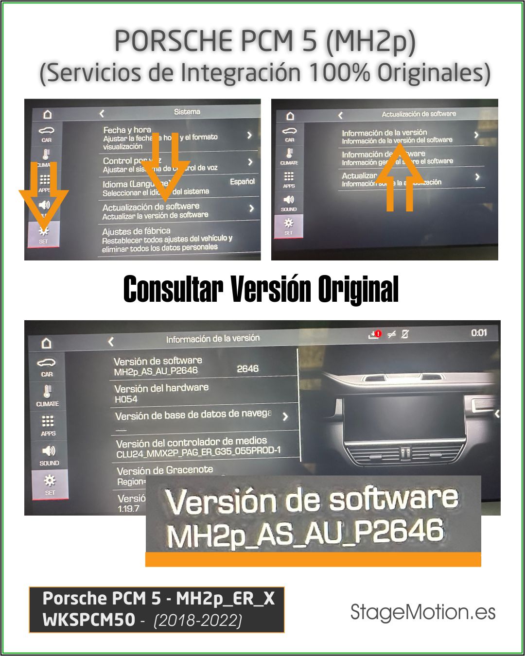 Servicios Originales PORSCHE PCM 5.0 (2018-2022)