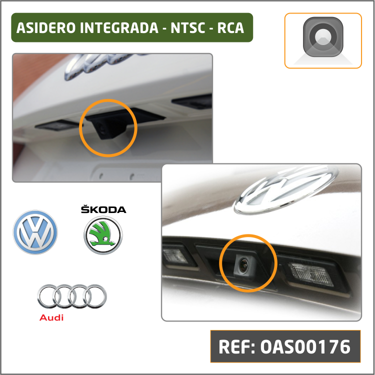 Cámara Trasera RCA asidero para Audi / VolksWagen / Skoda