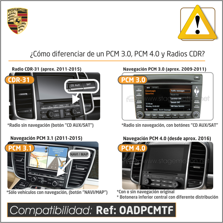 Interface Cámara Trasera para Porsche PCM 3.0 (sólo Cayenne) y PCM 3.1 (desde SW 4.xx)