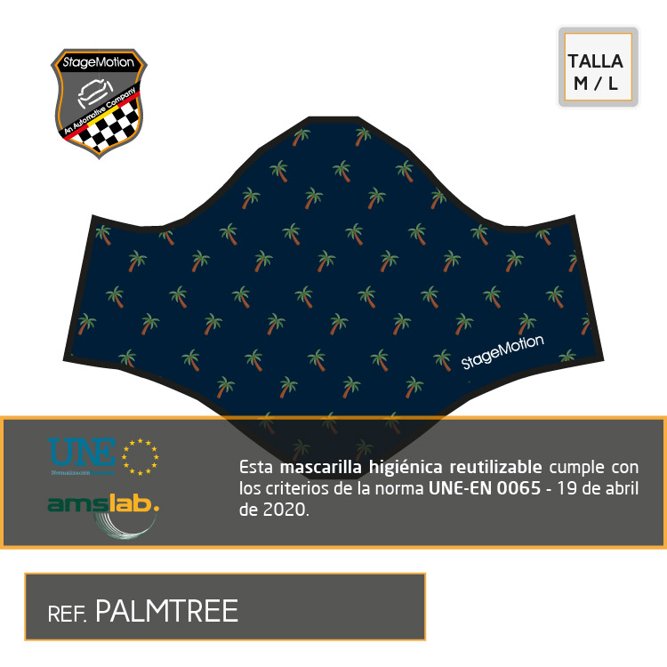 Mascarilla Homologada [M y L] Diseño: PALMTREE