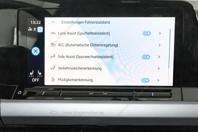 Asistente de cambio de carril incluido asistente de tráfico trasero para VW Golf 8 CD, CG