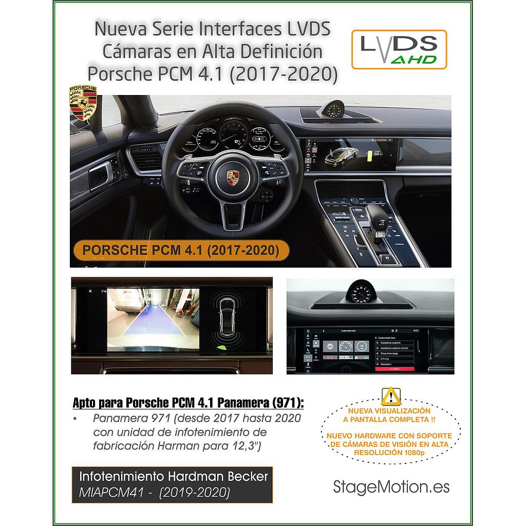 Interfaz AHD Cámaras y Vídeo AUX Porsche Panamera PCM 4.1 de 12.3&quot; (2017-2021)