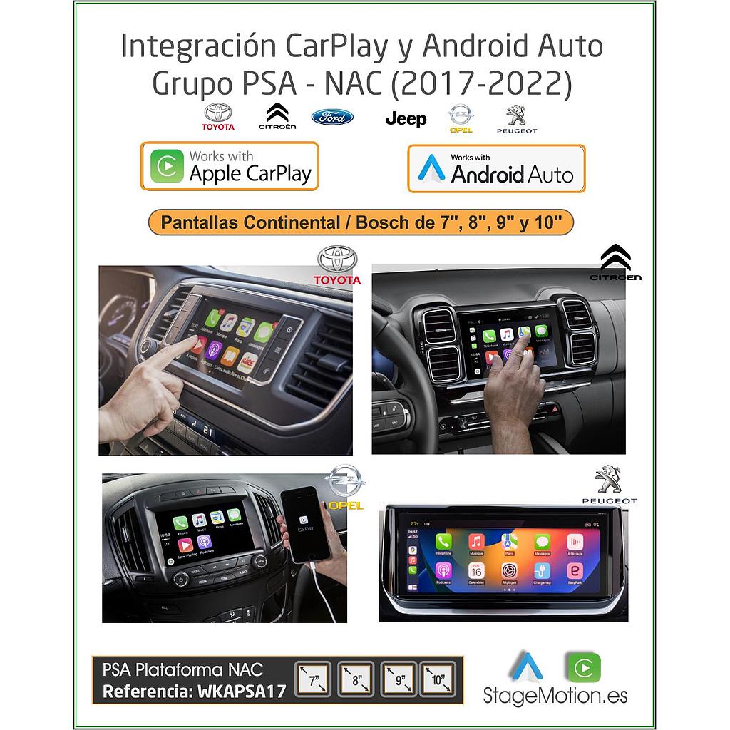 Kit Wireless Car-Play + Android Auto + Visión AHD Peugeot/Citroën/Toyota/Opel/DS NAC 8&quot; / 9&quot; / 10&quot;
