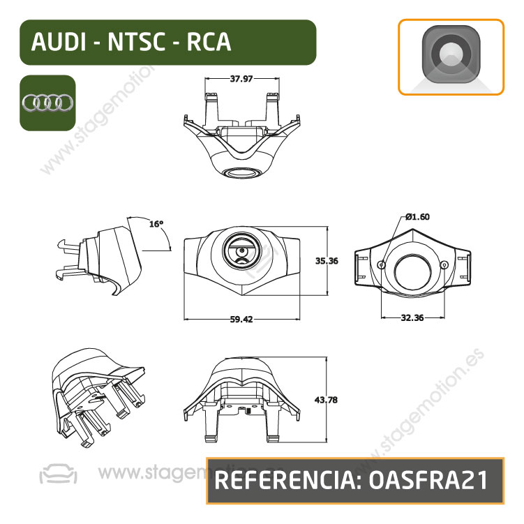 Cámara Frontal Específica RCA Audi Q2 (GA desde restiling 2018)