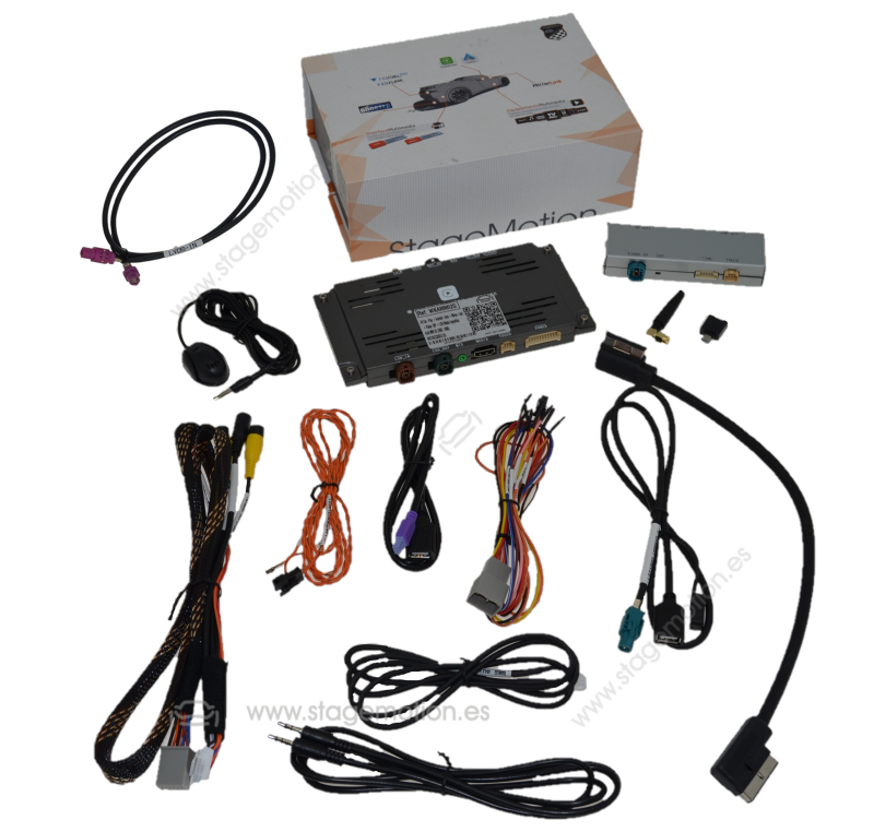 Kit Car-Play + Android-Auto + Mirror-Link + Visión 180º + USB Media Específico Audi MMI 2G (2003-2008)